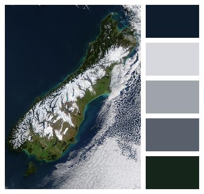 South Island New Zealand Satellite Image Image